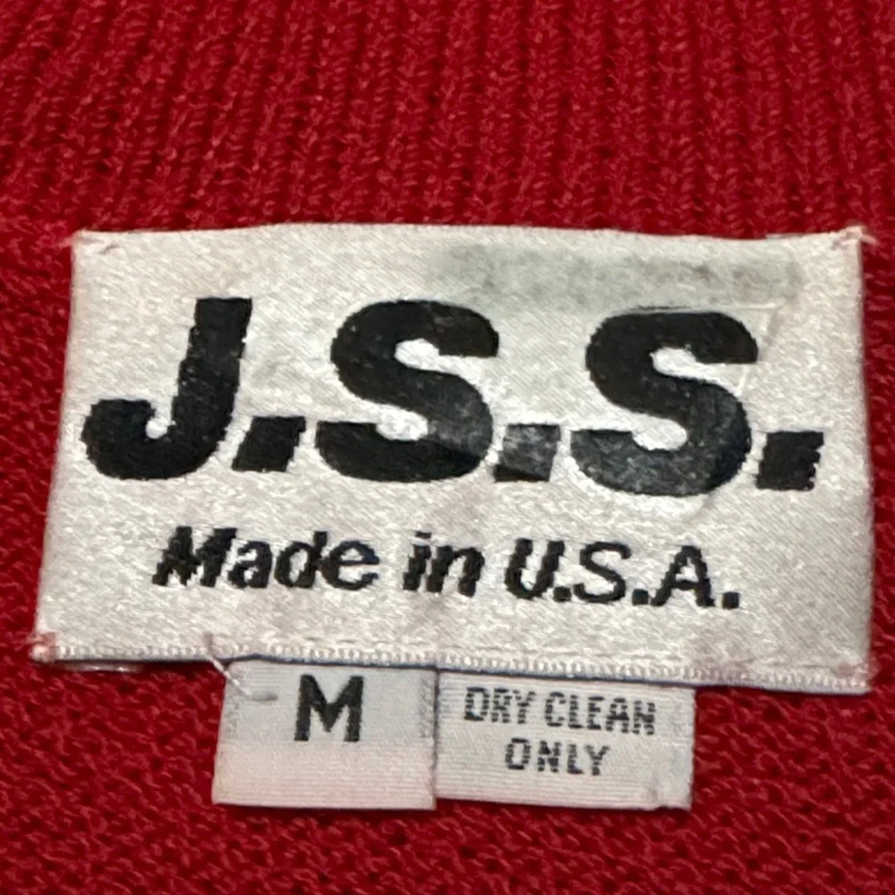 EUC Vintage J.S.S.-Oversized Sweater Blazer-Single Button-Red-Sz M-Wool/Rayon - Picture 13 of 15